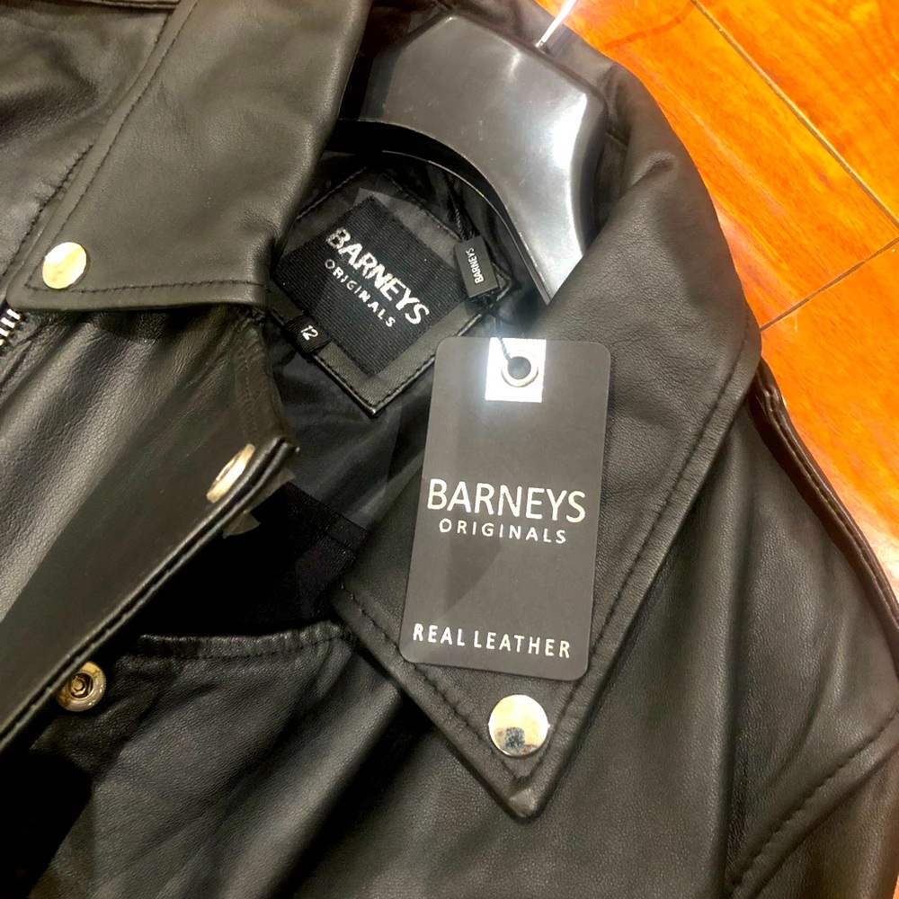 Barney s  Original leather jacket. Size 12. New